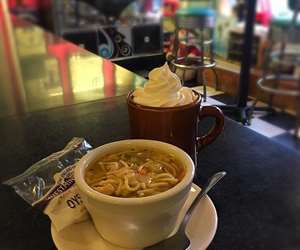 Chicken Noodle Soup and Hot Chocolate